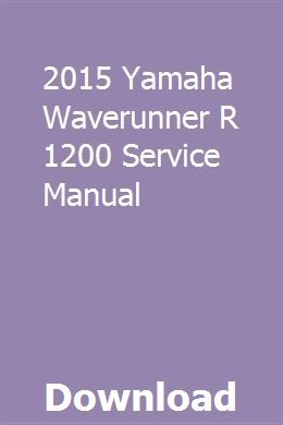 yamaha waverunner repair manual free